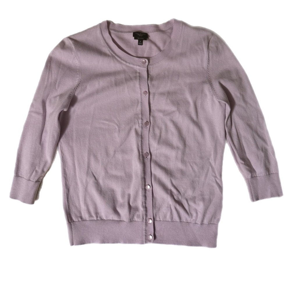 Talbots Womens Lavender Sweater Cardigan Size Medium Cottagecore Fairycore